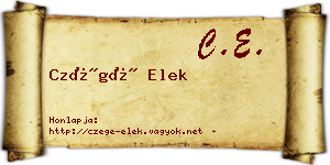 Czégé Elek névjegykártya
